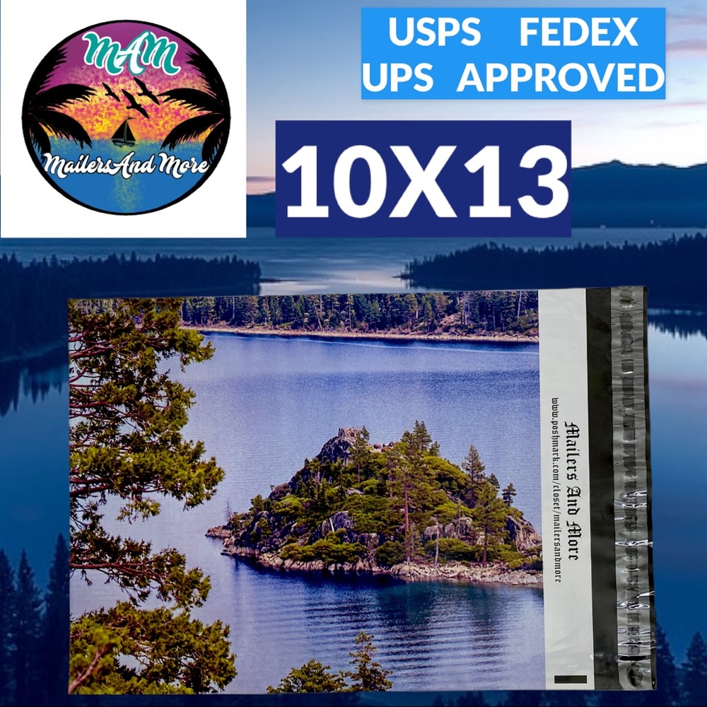 25 10X13 Poly Mailers Lake Tahoe California PRICE IS FIRM - Picture 9 of 9